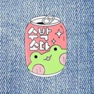 Kawaii Froggy Soda Can Enamel Pin - Unique Lapel Pin
